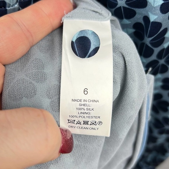 Kate Spade Spade Flower Silk Dress in Storm Cloud Size 6 - Picture 14 of 15